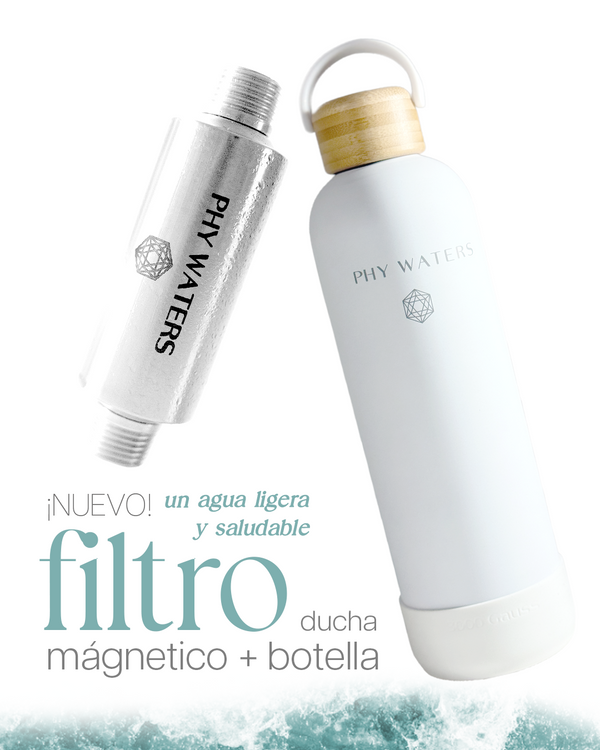Filtro ducha magnetico + Botella magnetica Blanca 1 LT