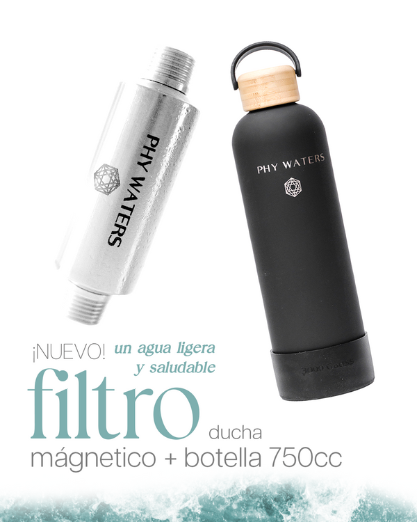 Filtro ducha magnetico + Botella Negra magnetica 750cc