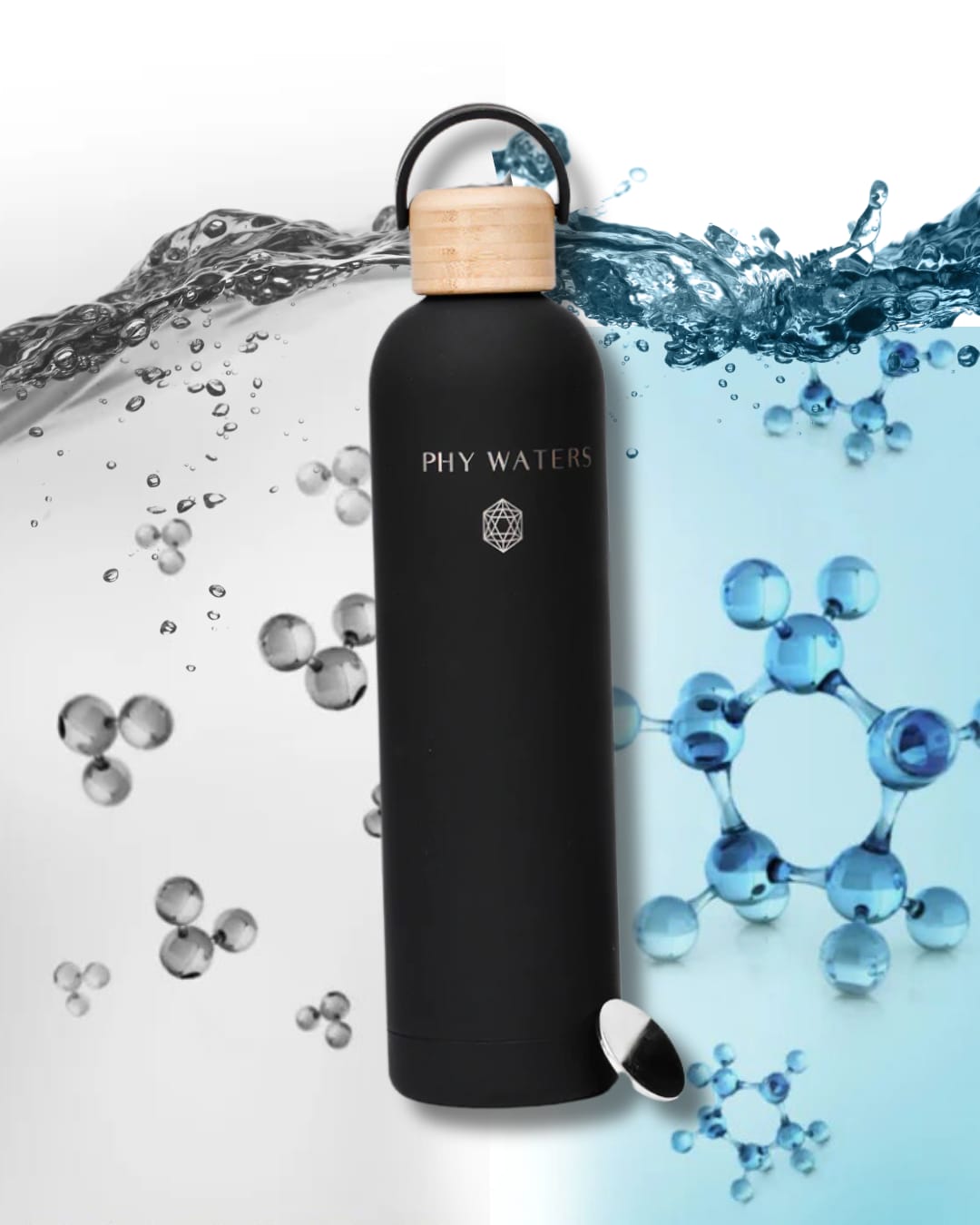 INSULATE BOTTLE PHY WATERS 3000 GAUSS NEGRO 750cc